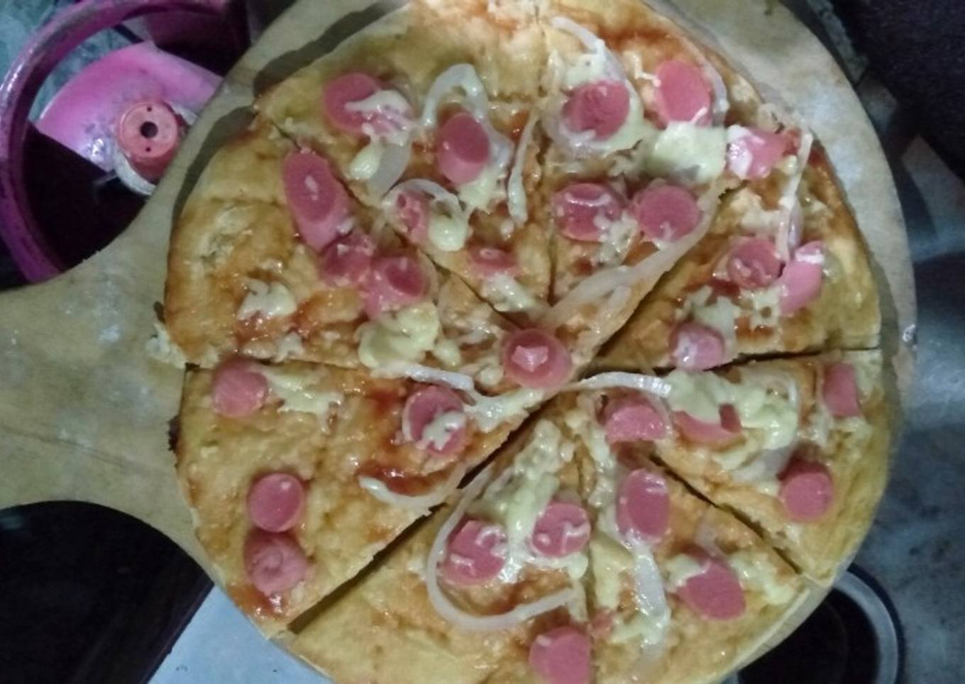 Pizza mealted cheese