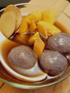 冬至♫黑糖薑汁地瓜湯圓❤ 的食譜成品照片