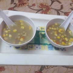 A picture of Corn and Vegies.Soup.