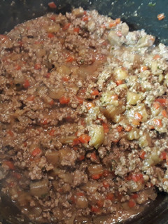 Una foto de Relleno carne y berenjena
