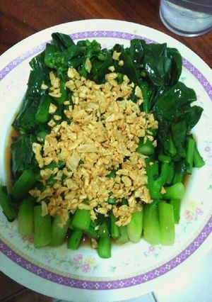 รูปของ คะน้าฮ่องกงราดน้ำมันหอย