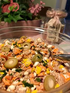 Thunfischsalat mit Möhren und körnigem Frischkäse Rezepthauptbild