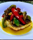 Merluza al curry con verduritas