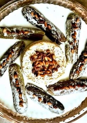 A picture of Kossa_ablama_bi_laban#Zucchini_in_yougurt.