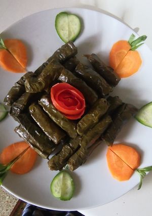 A picture of Stuffed Grape Leaves with Olive Oil (Warak Enab Bi Zeit).
