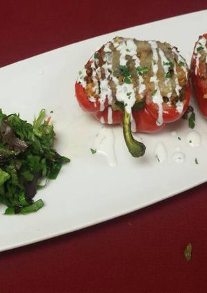 A picture of Southwest stuffed peppers.