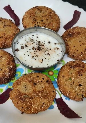 A picture of Ratale chey cutlet (sweet potato tikki).