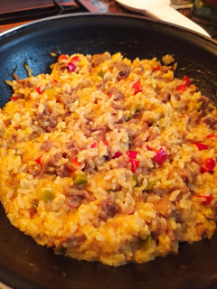 A picture of Creamy Rice with Ground Beef and Peppers.