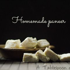 A picture of Homemade Paneer/Indian Cottage Cheese.