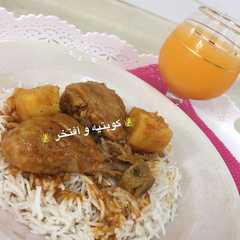 ارز مع مرق الدجاج و البطاطا 😋-レシピのメイン写真