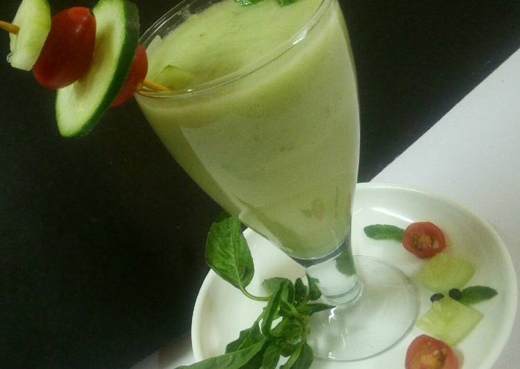 Simple Way to Make Super Quick Homemade Spiced cucumber and raw mango cooler