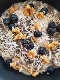 Una foto de Avena con leche de coco y stevia