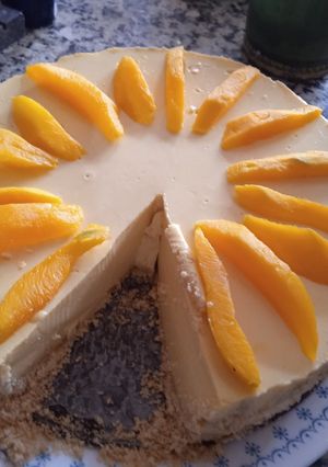 Una foto de Cheesecake de mango