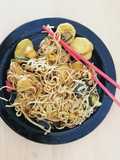Noodles de arroz con verduras