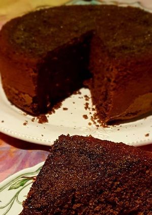 Una foto de Torta de chocolate y jengibre con harina integral