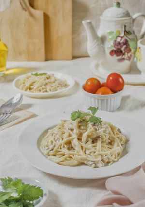 Foto resep Spagetti Mushroom Carbonara