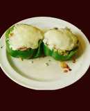 Bell pepper stuffed with dal rice