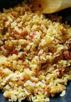 A picture of Masala Poha / Flattened Rice (Quick hunger buster).