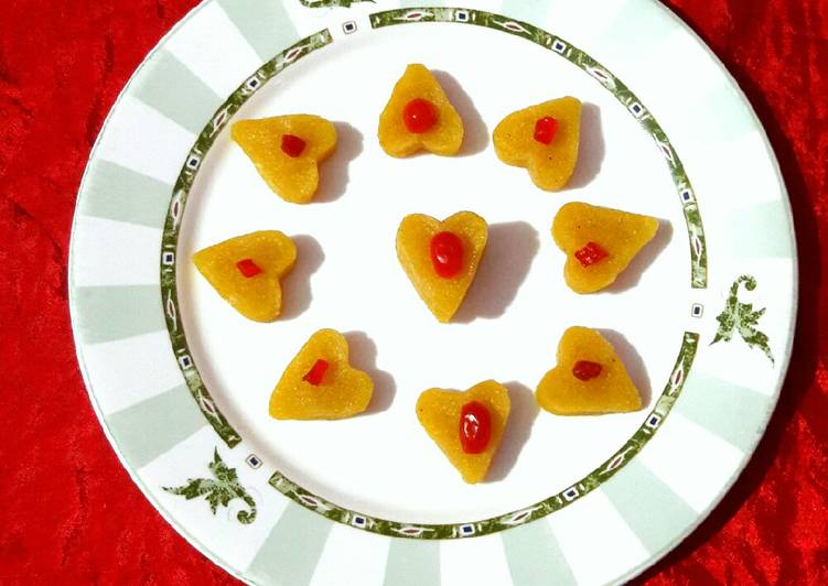 Recipe of Ultimate Mango Sheera Hearts