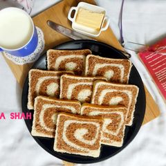 Chocolate swirl bread without maida A picture of Chocolate swirl bread without maida.