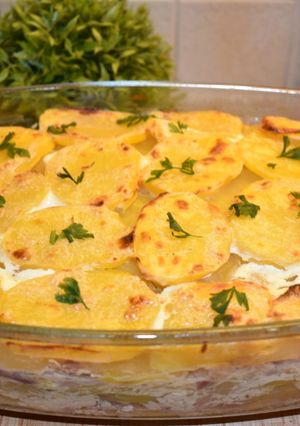 Csülkös rakott burgonya recept fotója