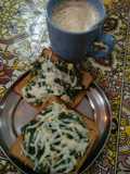 Spinach corn toast