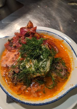 A picture of Kofta iskender.