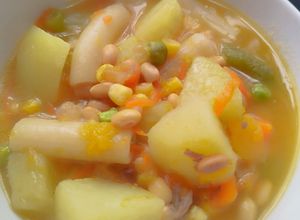 Una foto de Menestron de porotos de soja