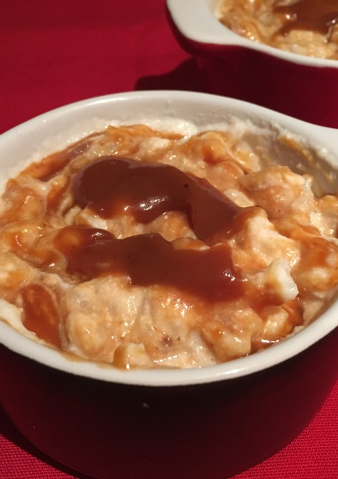 Una foto de Arroz con leche al coulis de caramelo