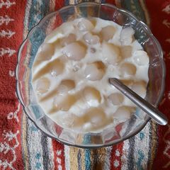 A picture of Litchi in Malai Milk.