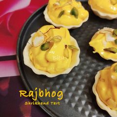 Rajbhog Shrikhand Tart A picture of Rajbhog Shrikhand Tart.
