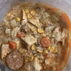 Cajun-Style Chicken & Sausage Soup A picture of Cajun-Style Chicken & Sausage Soup.