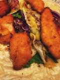 Fish sticks 🐠 σε μεξικάνικη πίτα με λαχανικά και σάλτσα μελιού !