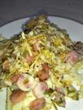 Salchipapa con carne