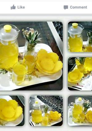 A picture of Juice cum raseela pineapple.