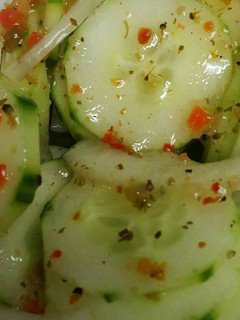 A picture of Cucumber and onion salad.