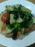 Pancotto con patate, cime di rape e olive