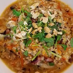 Savory quinoa steel cut oat porridge *Instant Pot Max* A picture of Savory quinoa steel cut oat porridge *Instant Pot Max*.