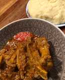 Lamb / Beef in Palm creme sauce with FuFu