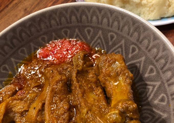 Simple Way to Make Any-night-of-the-week Lamb / Beef in Palm creme sauce with FuFu
