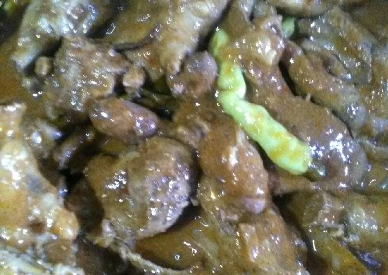 Rendang Ampela ayam dan ceker