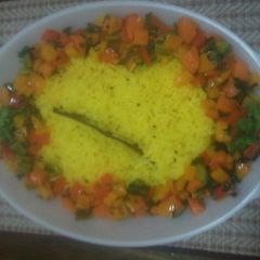 A picture of My Lemon/mustard rice #myuniquericecontest.