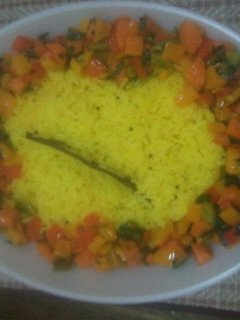 A picture of My Lemon/mustard rice #myuniquericecontest.