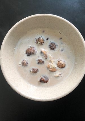 Hình của món Soup Yến mạch - Đông cô - Đậu đỏ cho bữa sáng giảm cân nè 💫.