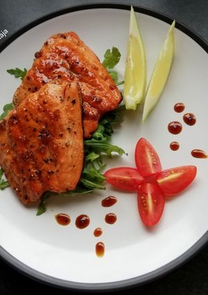 Narancsos-fokhagymás lazac recept fotója