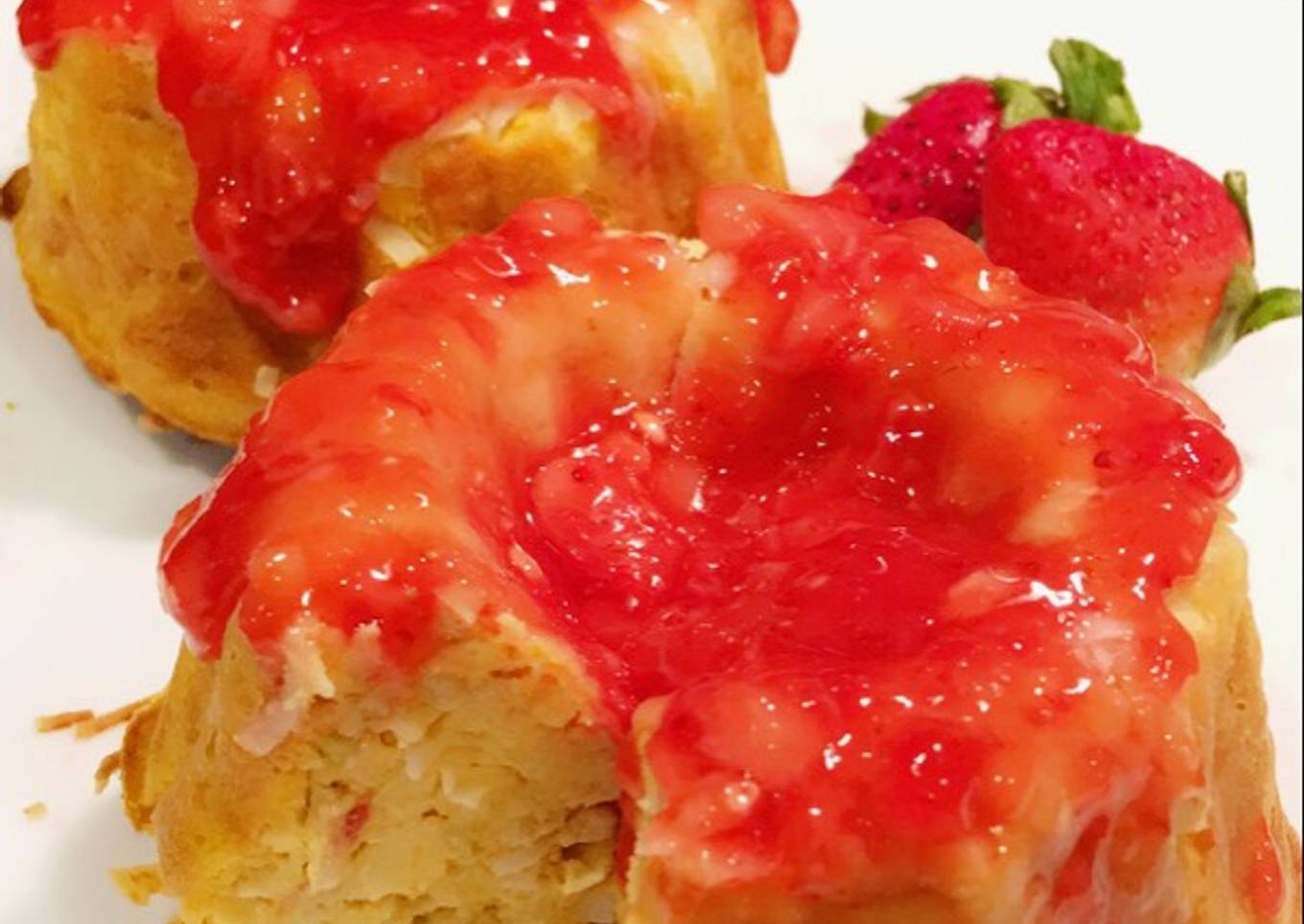 Cupcake Batata y Coco, con sirop de fresas naturales
