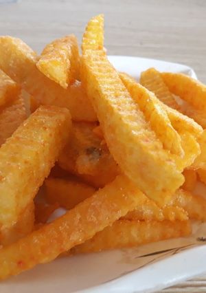 Hình của món Khoai tây lắc phô mai giòn tan.