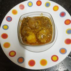 A picture of Kathiyawadi Kanda - Batata Nu Sambhariyu Shaak.