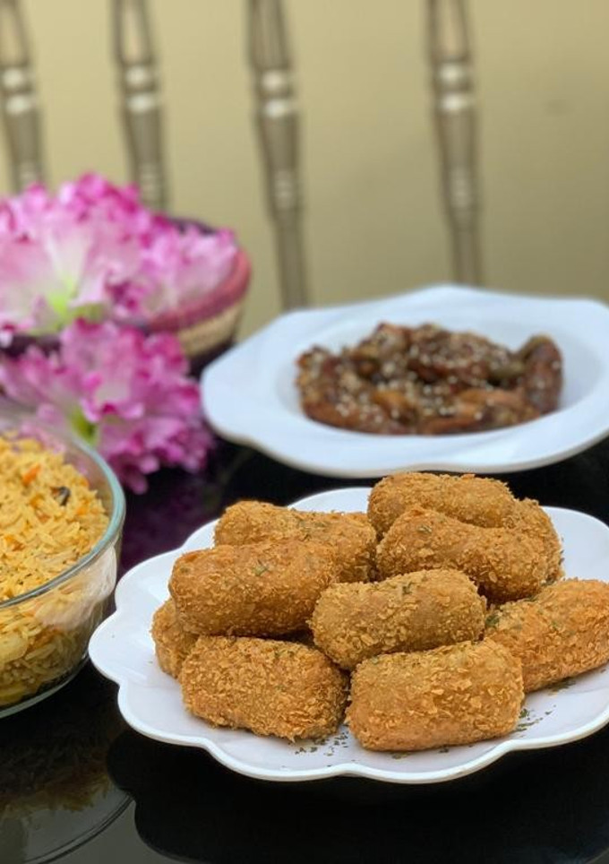 Crispy yam nuggets ainihin hoton girkin