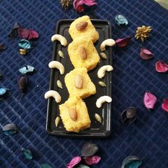 A picture of Mango Coconut Barfi.